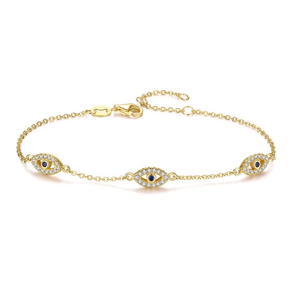 Sterling Silver Gold Plated Bracelet available in Gold and Silver - Picture 1 of 6
